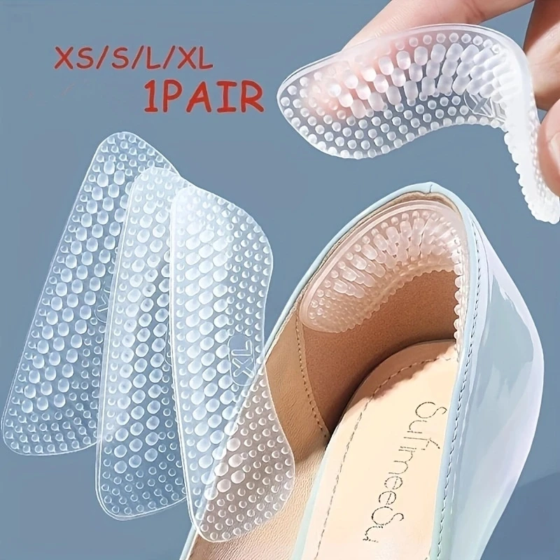 Women Men Anti Slip Heel Cushions Foot Heel Care Protector Upgrade Silicone Heel Stickers Heels Grips Non-Slip Inserts Pads