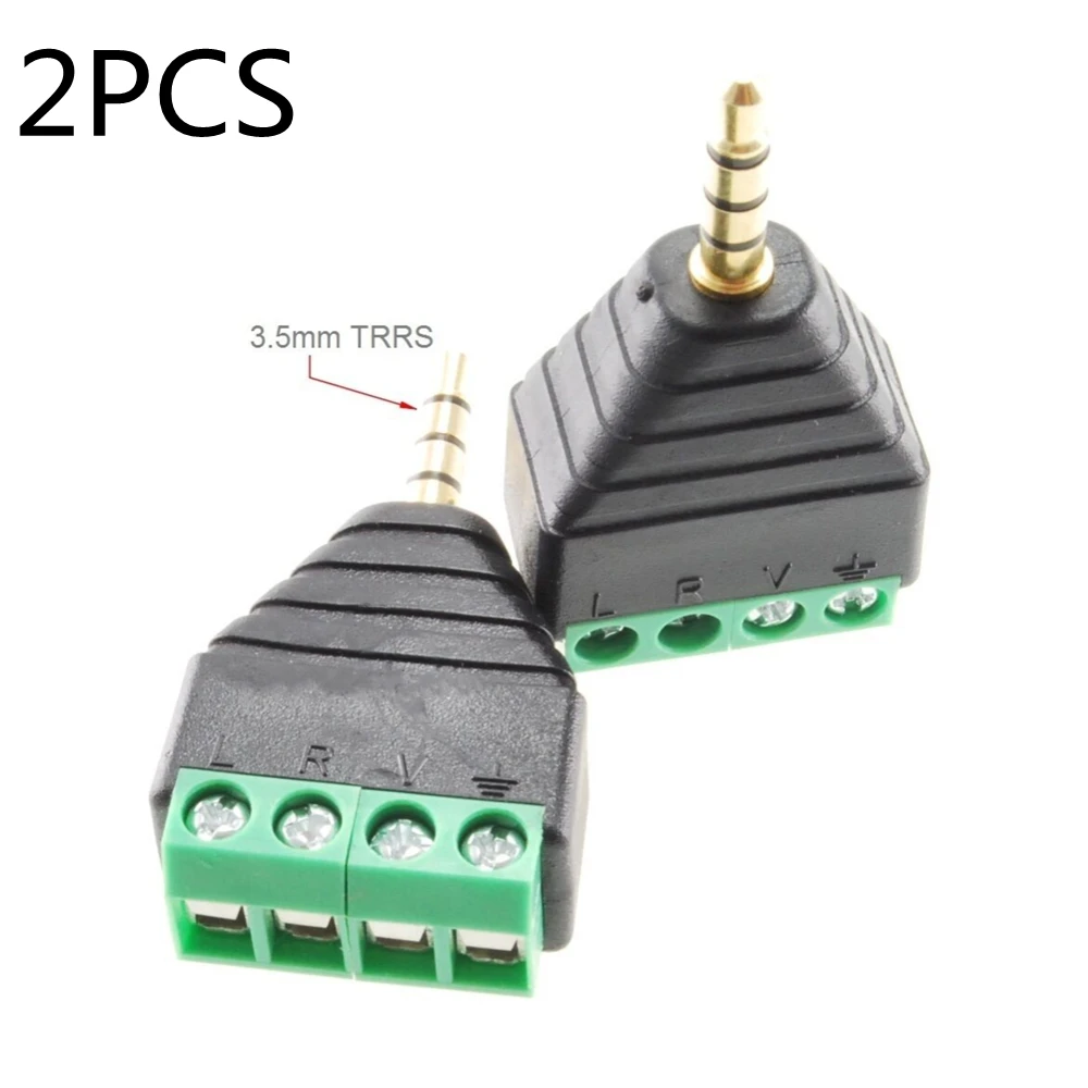 

Terminal Block Balun Connector ​3.5mm 1/8" TRRS Male Jack to AV 4-Screw 2PCS