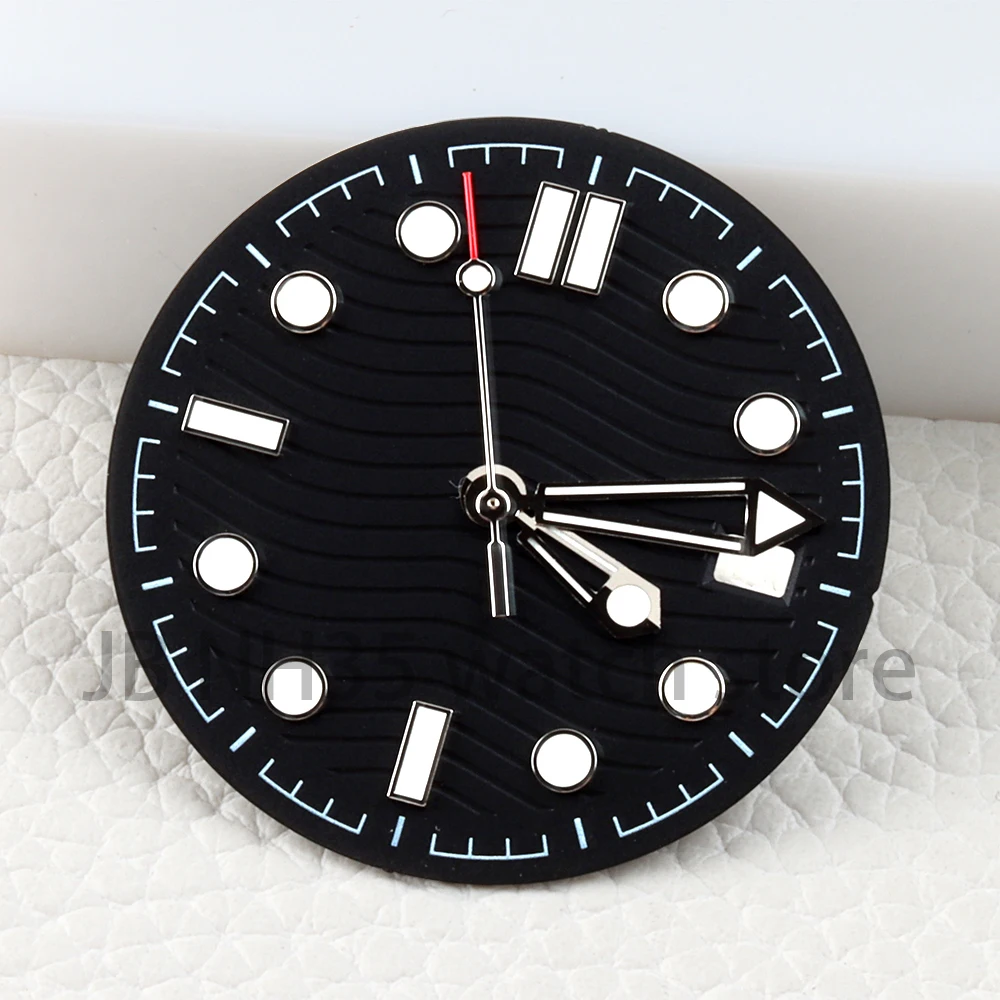 31mm NH35 Dial Green Luminous Watch Hands Date Window for Seamaster 300 NH35 NH36 Automatic Movement Watch Mod Parts