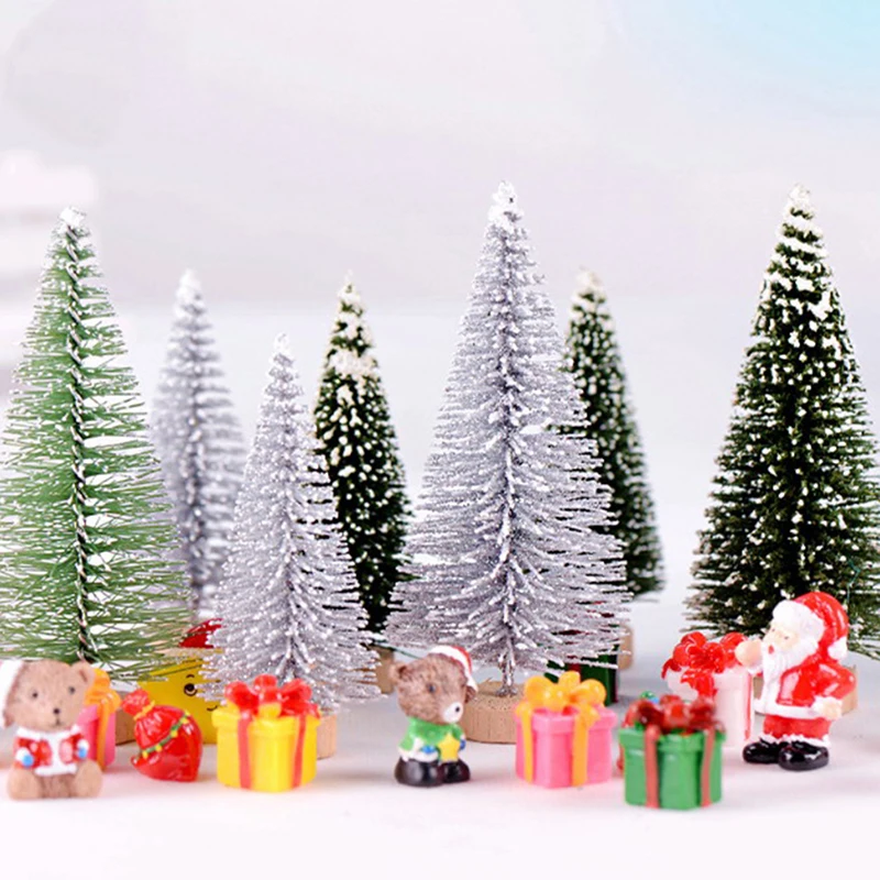 3PC DIY Mini Christmas Tree Small Pine Tree Placed In The Desktop Home Decor Christmas Party Decoration Kids Gifts For Home Xmas