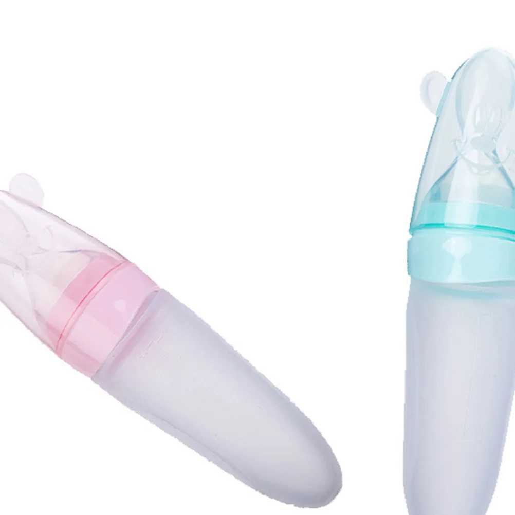 زجاجات تغذية الرضع، عصارة سيليكون، مادة من الدرجة الأولى، آمنة ومتينة وسهلة التغذية، الحبوب النقية، مكمل غذائي للأطفال باللون الأخضر