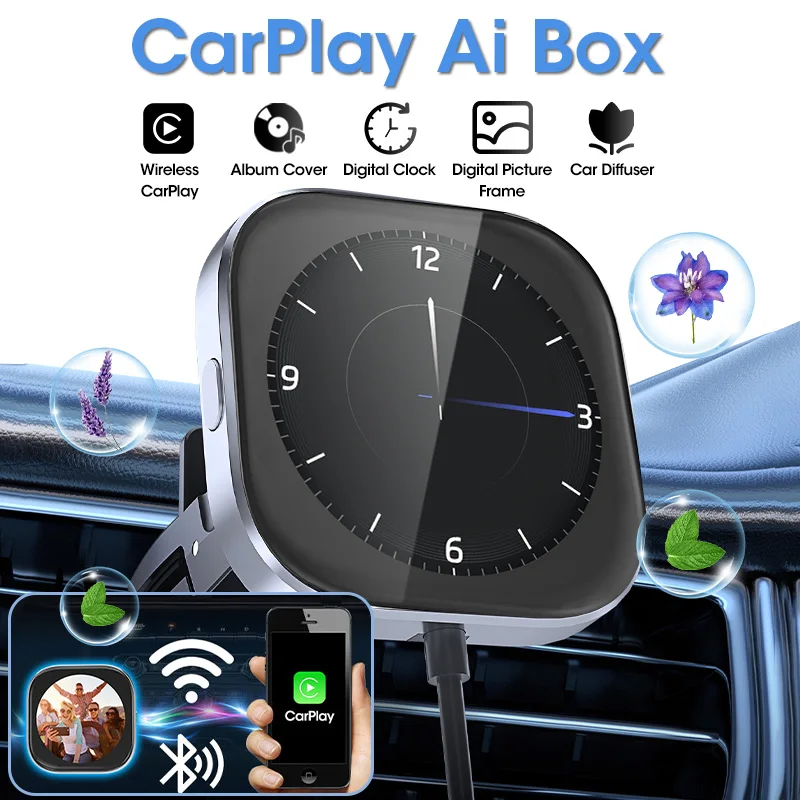 2024 New Ai Box Wireless CarPlay Clip Adapter Digital Screen Car air freshener Auto Accessories For Toyota Ford VW Kia Honda