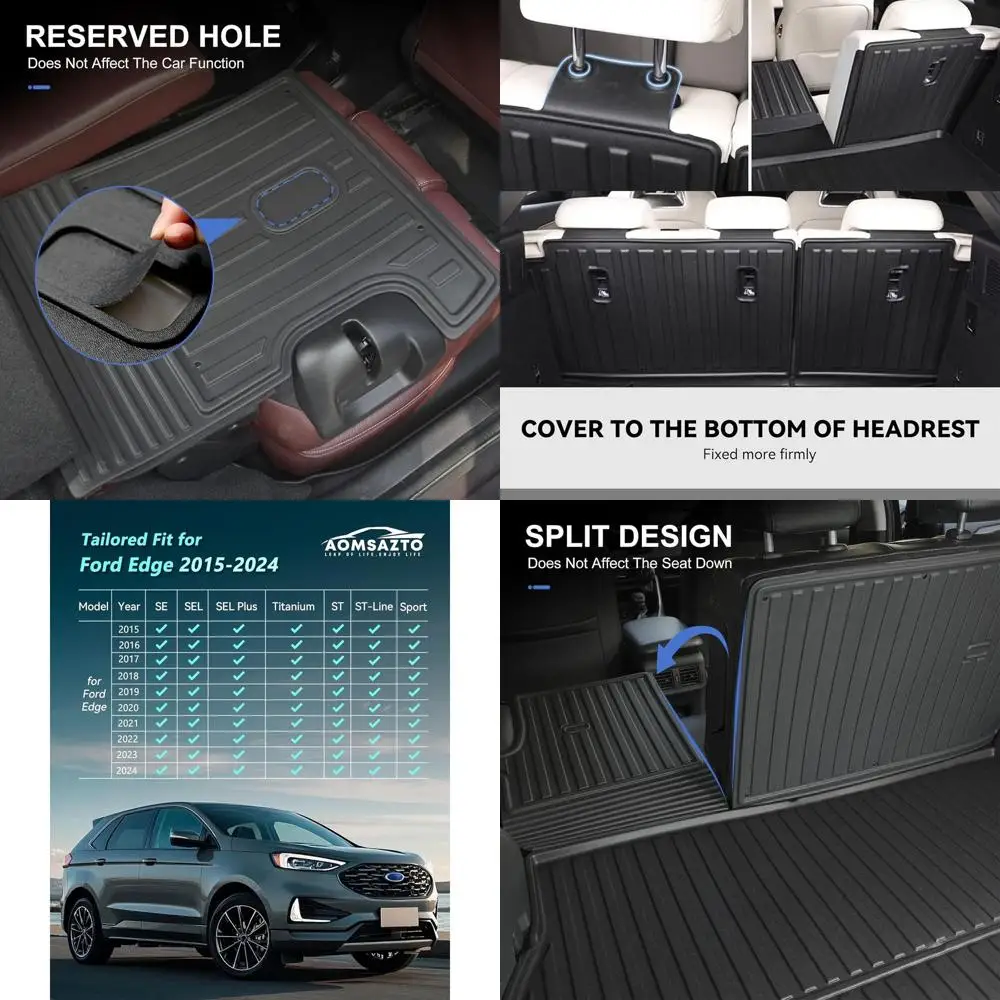 

6 шт. коврики для Ford Edge 2015 2016 2017 2018 2019 2020 2021 2022 2023 2024 2025-1st и 2-й ряд всепогодная защита пола