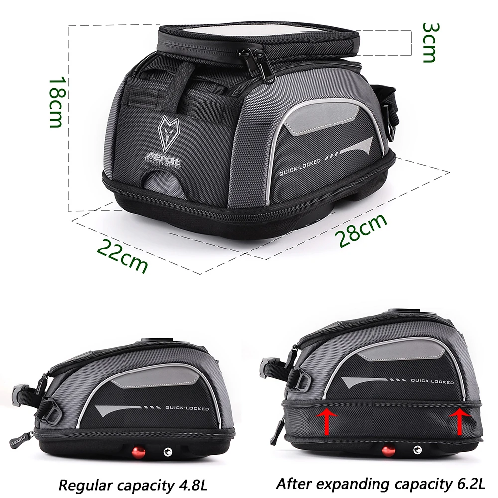 Tank Bag For SUZUKI V-strom 650XT 250SX GSX-S1000/F V-Strom 800 DE/SE Racing Travel Luggage Rotation Locked  Anti Theft Top Case