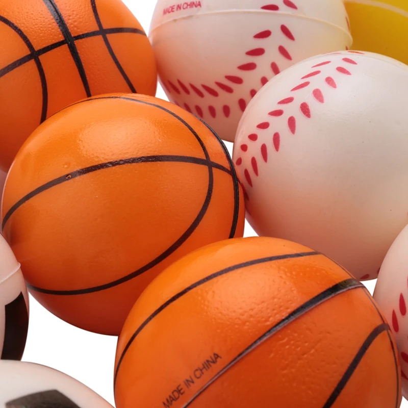 ABUM-Hand Basketball Baseball Football Tennis Exercise Soft Elastic Squuze Stress Reliever Ball Kid Small Ball Toys