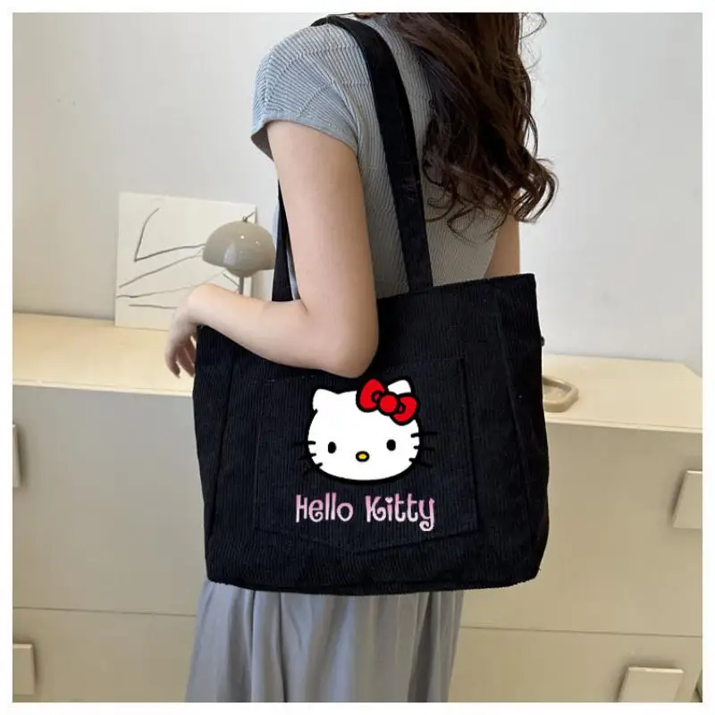 

Сумка через плечо Hello Kitty Sanrios с героями мультфильмов на одно плечо для отдыха, портативная большая вместительная сумка для девочек, подарочные пакеты для женщин