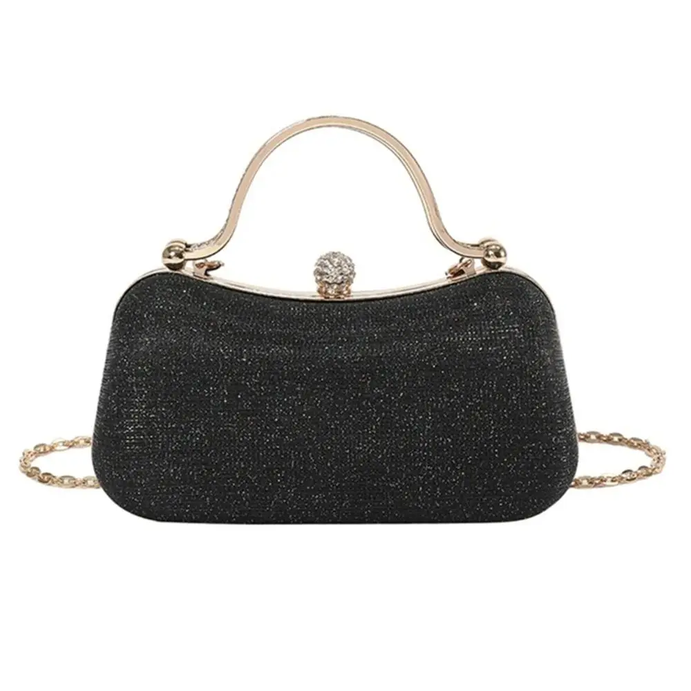 Fashion Egg Shape Evening Bag Beaded Rhinestones Chain Purse Women Clutch Bag Black Silver Gold Colors Dinner Bag Handbags