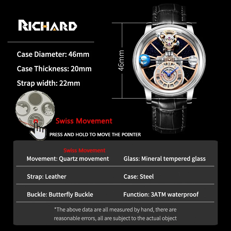 Jacob&Co Richard Mens Watches Diamond TourbillionTop Brand Luxury Astronomia Quartz Switzerland Watch Men Astronomia Montre Homm