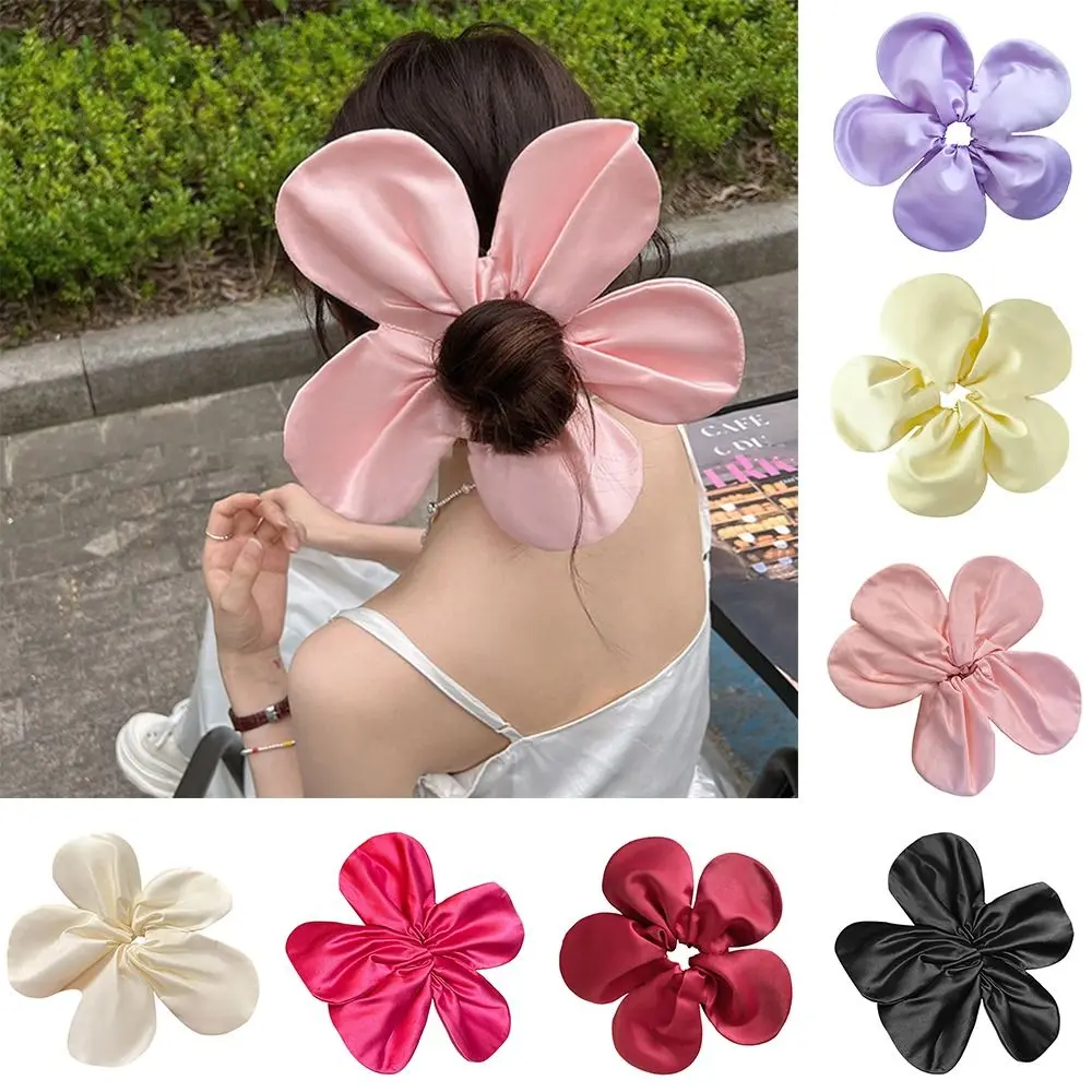 Sweet Large Flower Hair Rope Cloth Three-dimensional Flower Hair Circle Girl Headband Elegant Hair Accessories For Women Fashion