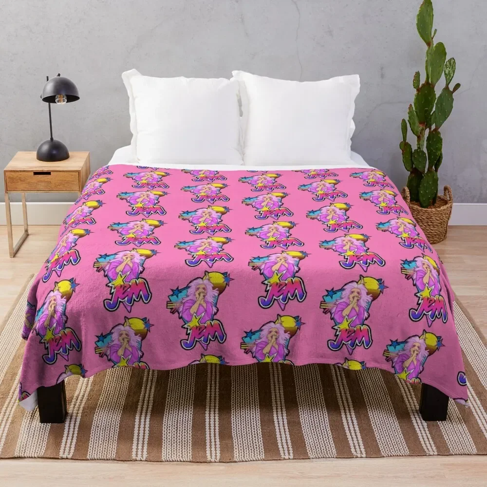 RETRO 80S JEM Throw Blanket Sofas Decorative Throw Cute Plaid Summer Blankets