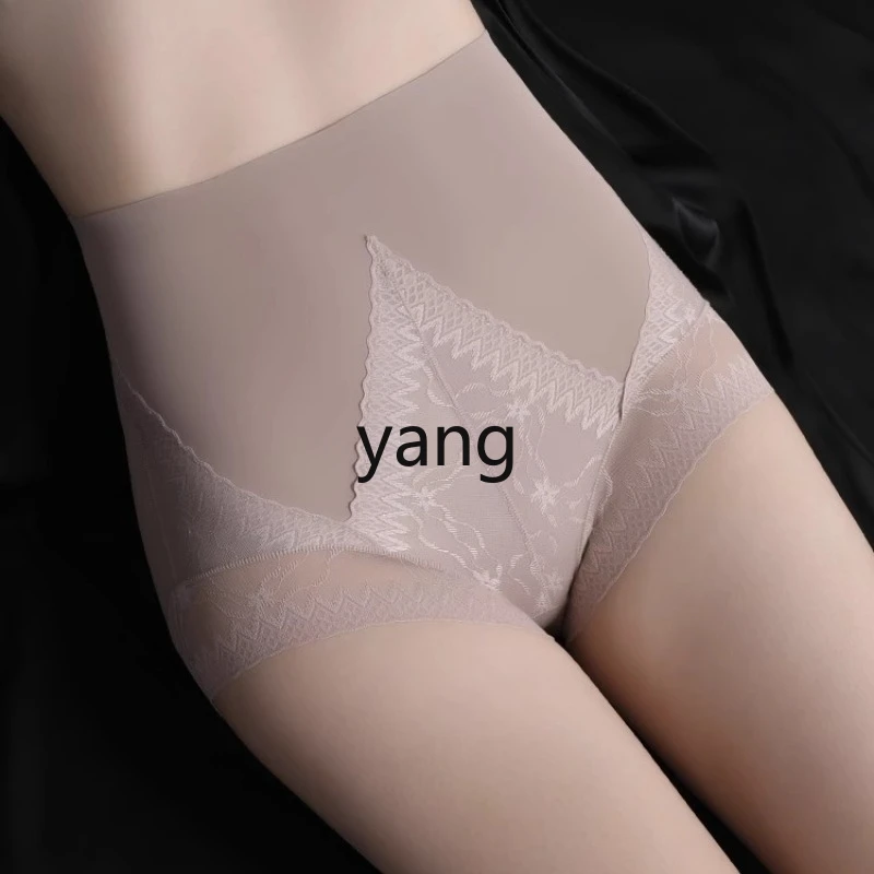 

LMM Lace High Waist Belly Panties Women's Triangle Shaping Shorts