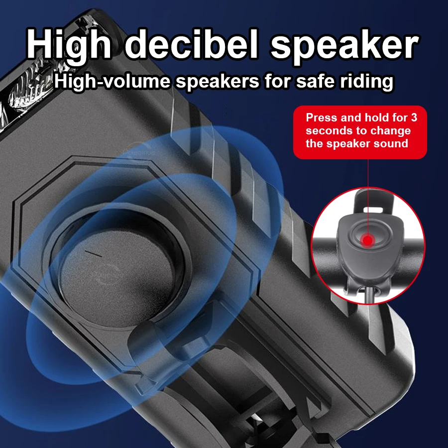 2025 NOUVEAU LUMIÈRE DE BICYLE EXTÉRIEUR AVEC HORN 2000MAH REFORMABLE REFORMABLE BICYLES PORTABLE VILLE VILLE LUMIÈRES CITY ROAD CYCLING