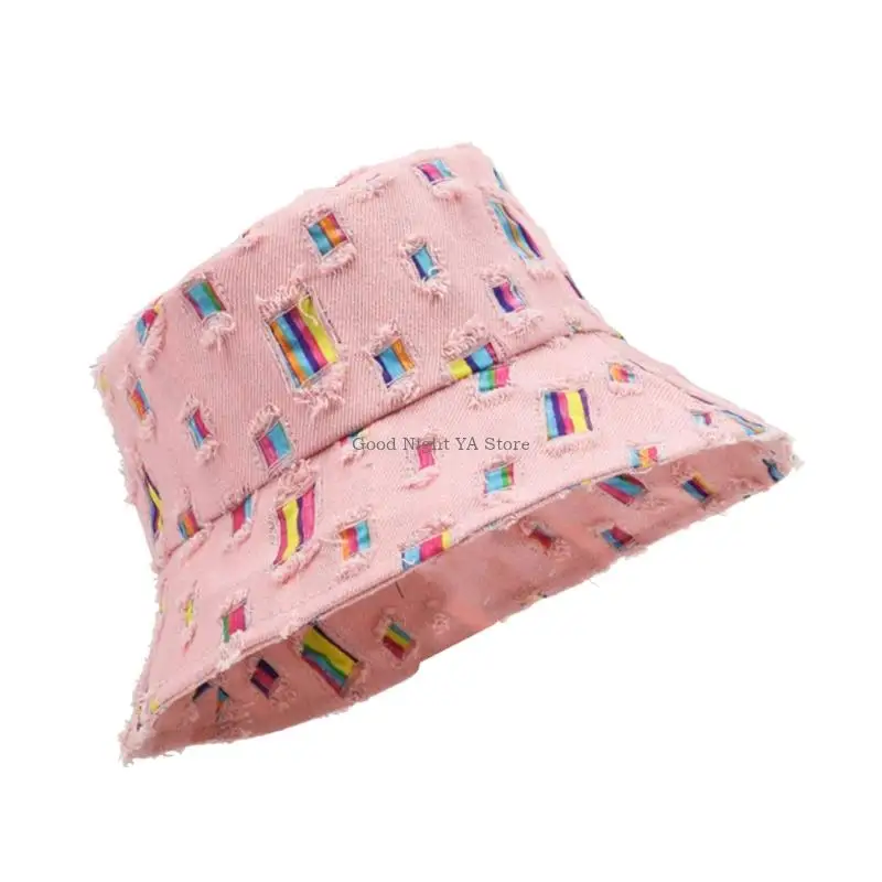 قبعة دلو قابلة للطي للحماية من الشمس بلون مغسول، قبعة صياد السمك، أغطية رأس مريحة للنساء أثناء السفر والشاطئ والارتداء اليومي #5