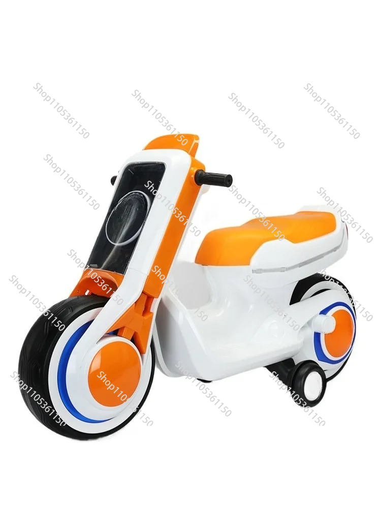 Children's electric motorcycle tricycle can seat adults, boys, babies, children's toy car, double seat battery stroller
