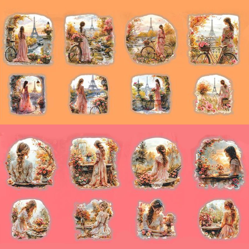 Mr. Paper 6 Style 10 Pcs/pack warm sun under the girl series character PET stickers for DIY handbook material decoration