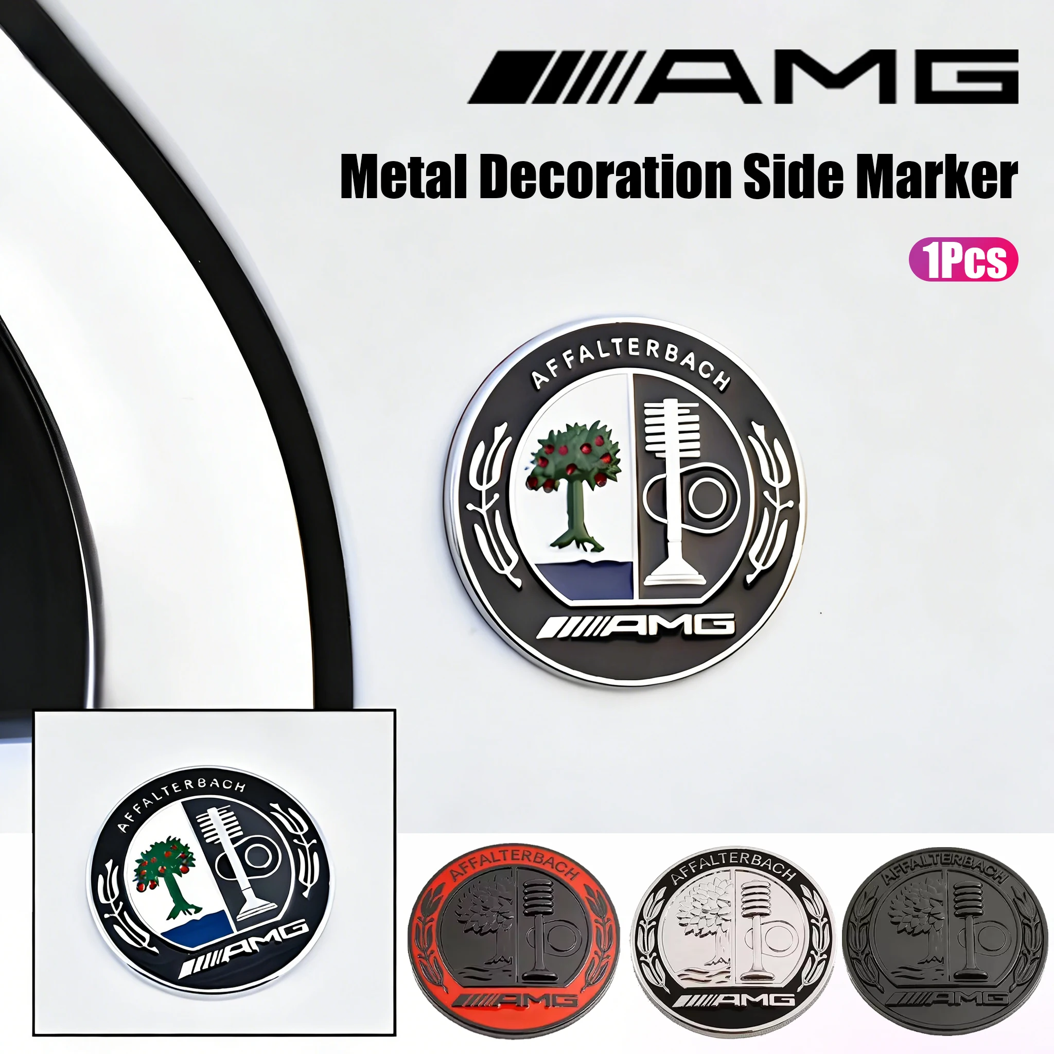 CVA 3D 65mm Metal Side Marker Rear Tail Trunk Sticker Accessories Mercedes Benz AMG W205 W204 W206 W213 W212 W211 W222 W221 W177