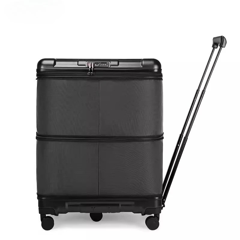 

Foldable retractable trolley suitcase