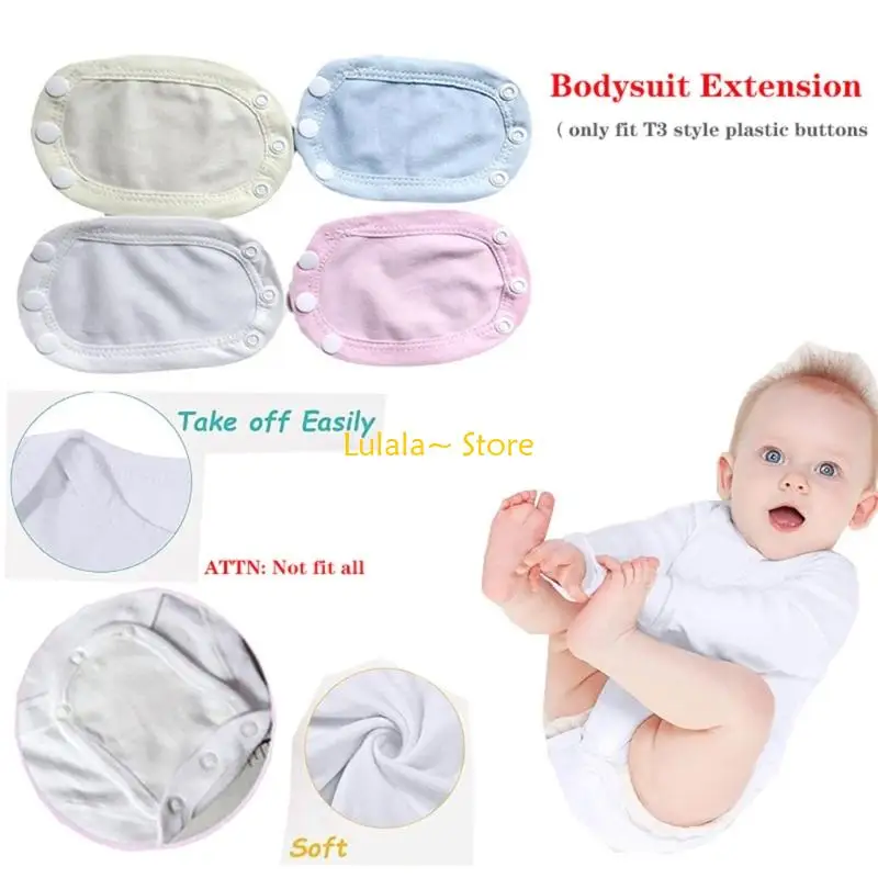 Y4QA Pack of 4pcs Reusable Diaper Extension Panel Feature Easy Installation Plastic Secure Fit Soft Cotton Design