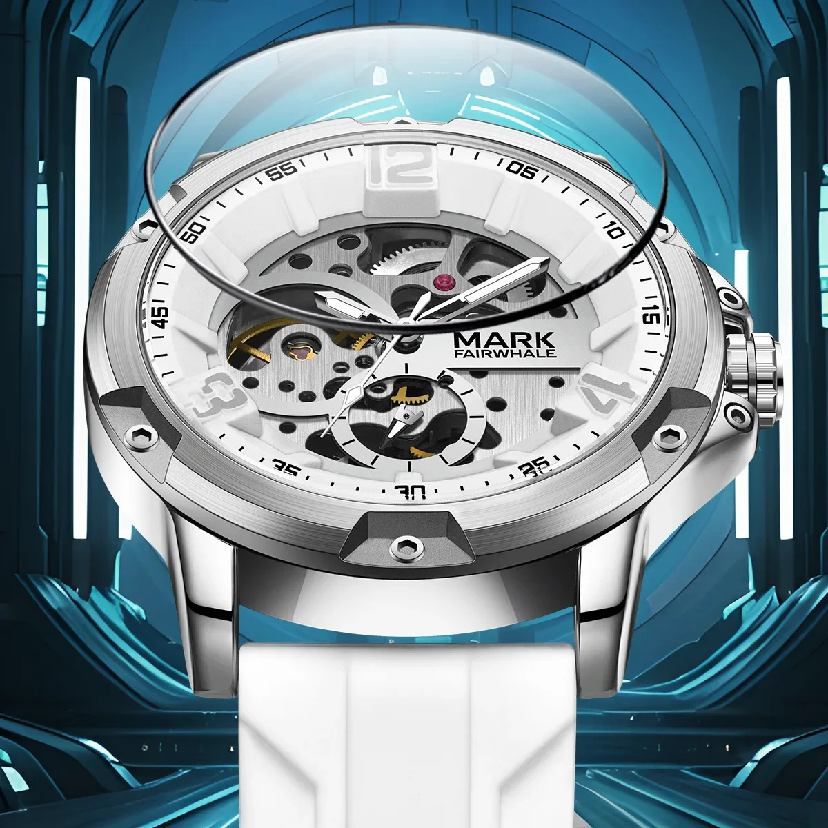 

Mark Fairwhale Casual Skeleton Men's Mechanical Wristwatch Luminous Waterproof Automatic For reloj automático