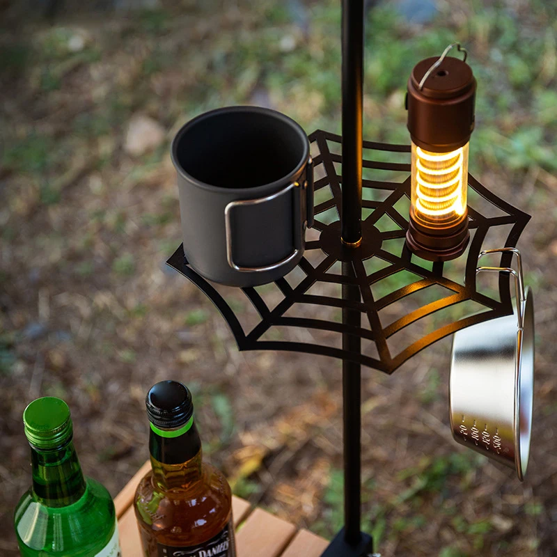 في الهواء الطلق التخييم حامل مصابيح صينية تخزين الجدول مجلس عمود المصباح لوحة سوداء خفيفة الوزن مصباح هوك لوحة طاولة صغيرة #3