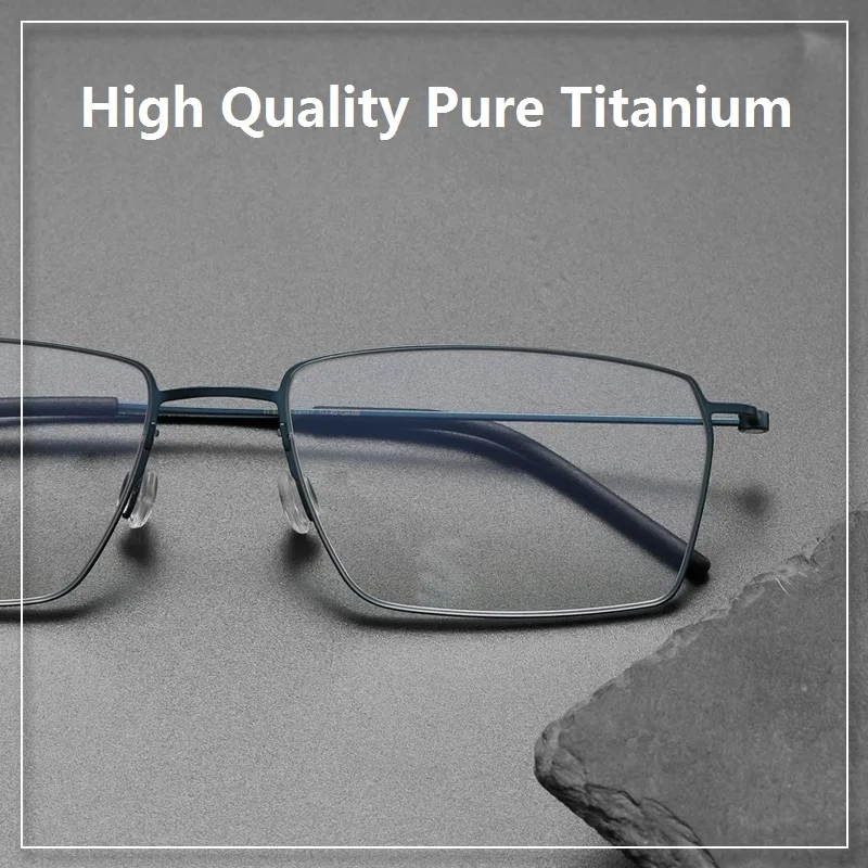 Pure Titanium Glasses Frame Men Women Eyewear Frames Eyeglassess Square Business Classic Design Screwless Denmark Brand