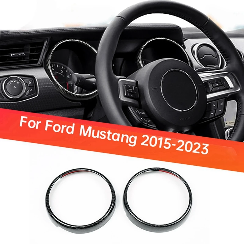 Super Sale Car Instrument Tachometer Trim Speedometer Trim Sticker for Ford Mustang 2015-2023 Carbon Fiber Interior Accessories view 3