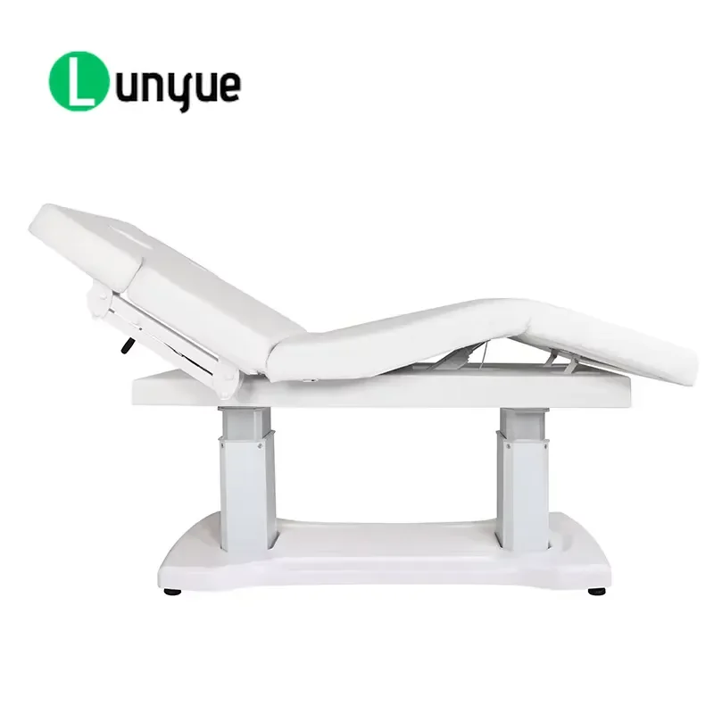 4 Motor Electric Massage Bed Automatic Physiotherapy Recliner Adjustable Backrest PU Leather Foot Pedal Control for Spa