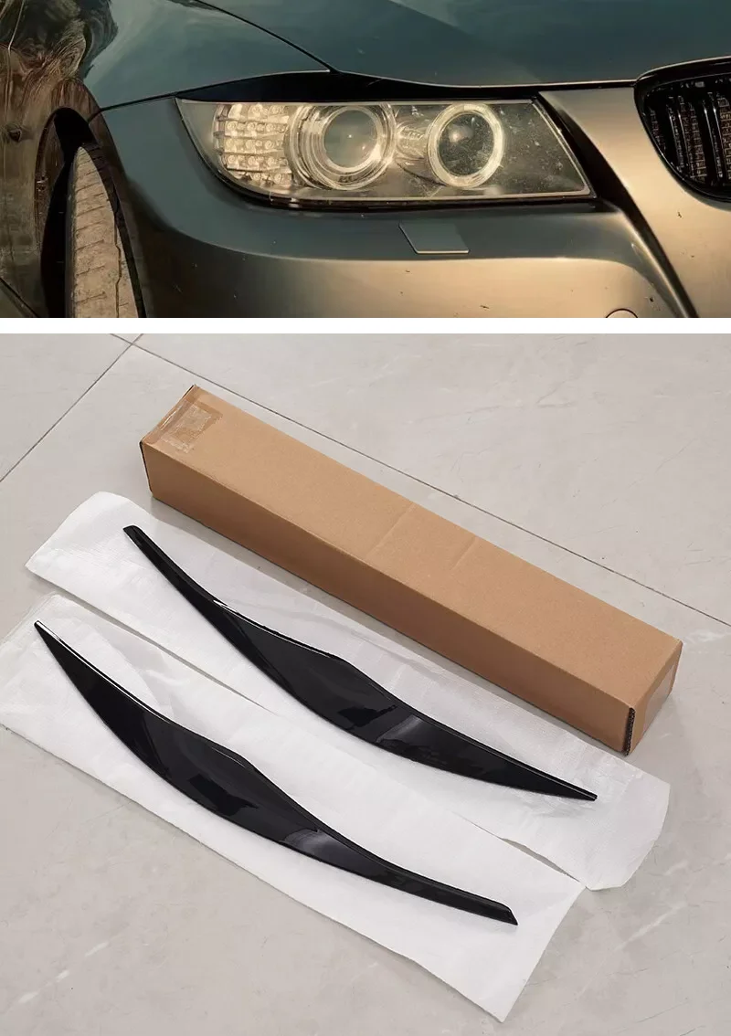 Für BMW Zubehör 3er E90 Limousine E91 Touring 2005-2011 Bodykit Auto Frontscheinwerfer Augenbraue Augenlid Trimmen – Detail 3