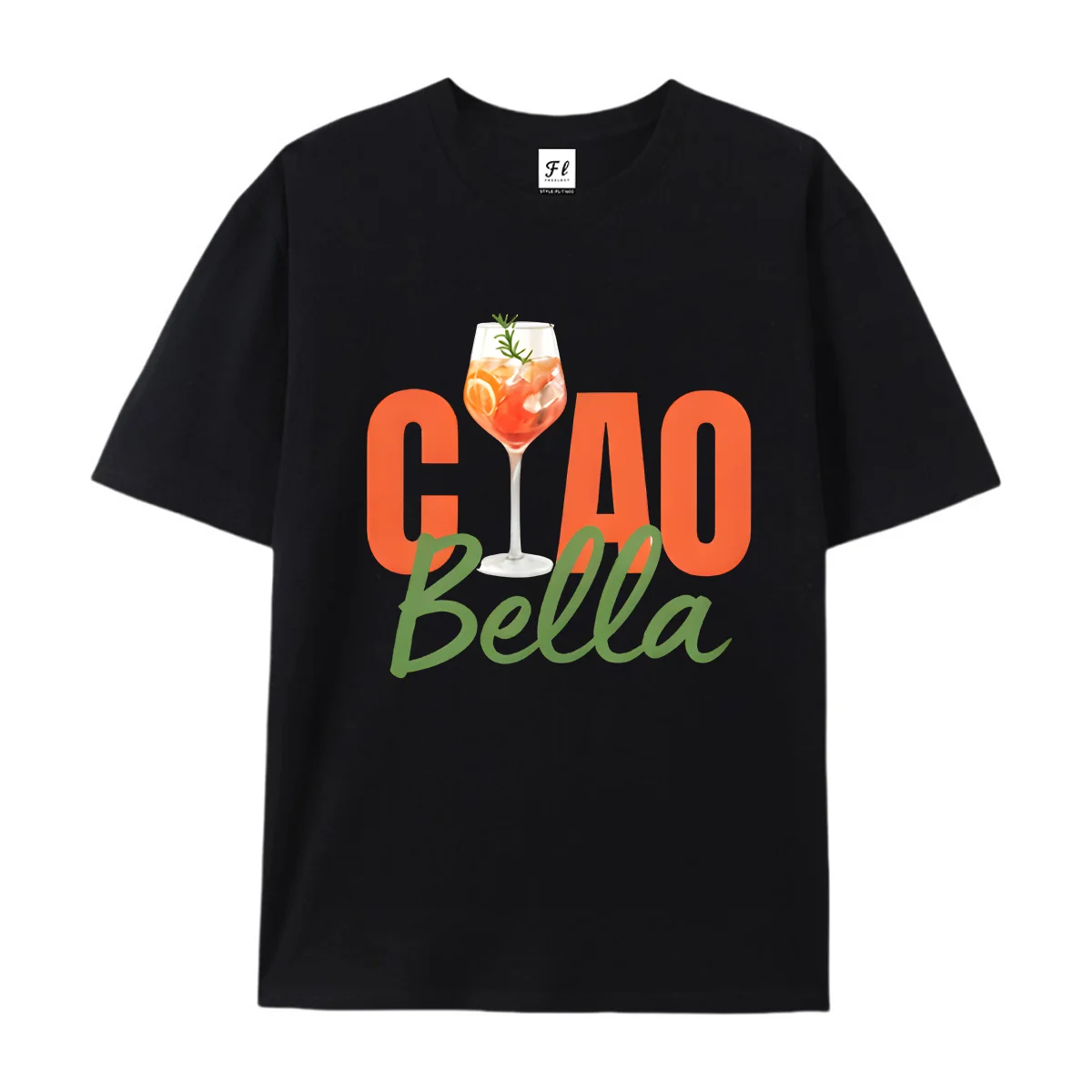 Women Ciao Bella Graphic T Shirt Casual Short Sleeve Tees Summer Cocktail Wine Glass Italian Holiday Print Vintage Tops Gifts