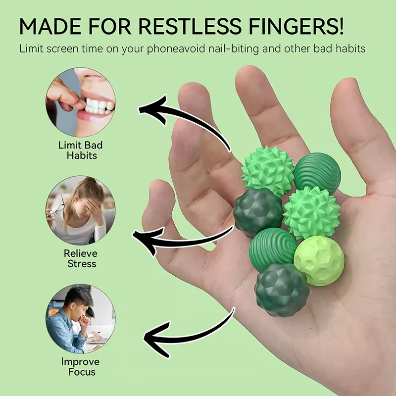 4pcs/8pcs Silicone Grip Strengthener Balls Hand Exerciser Set Durable Finger & Palm Workout Tools Stress relieving induction toy