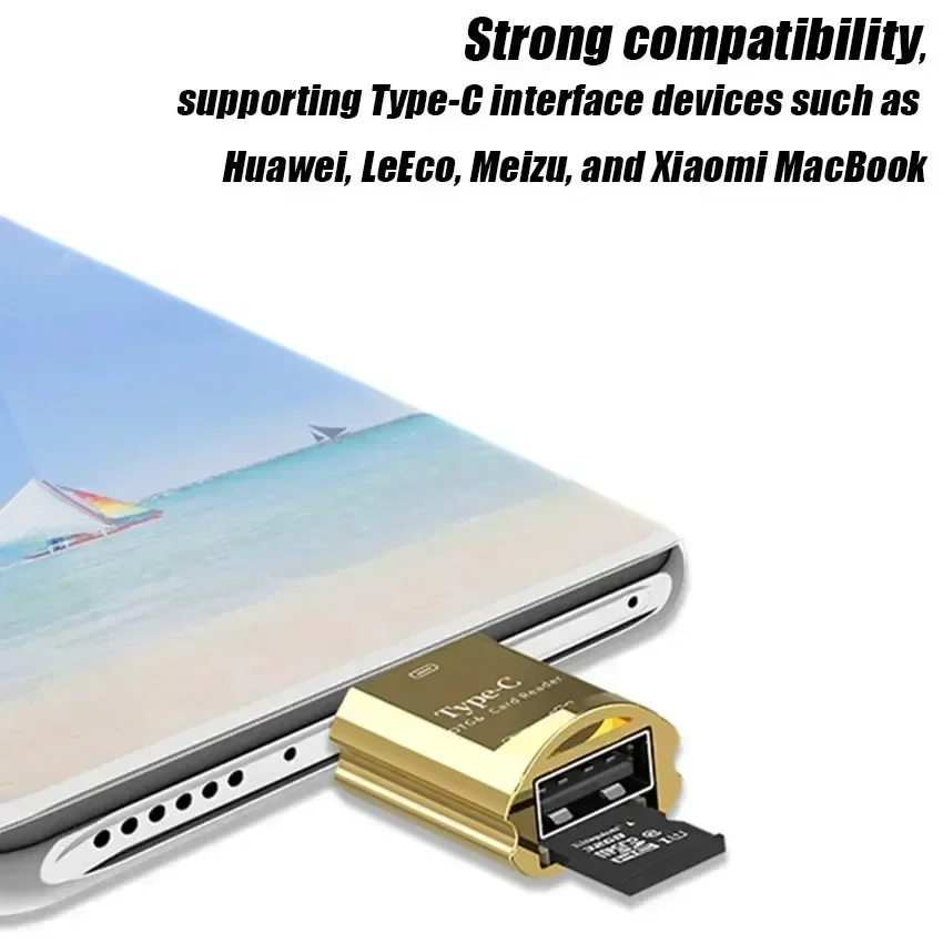 Portable Metal OTG USB Type C Adapter Multi USB-C Adaptador Support TF Card Micro SD U Disk Reader For SmartPhone Tablet Macbook