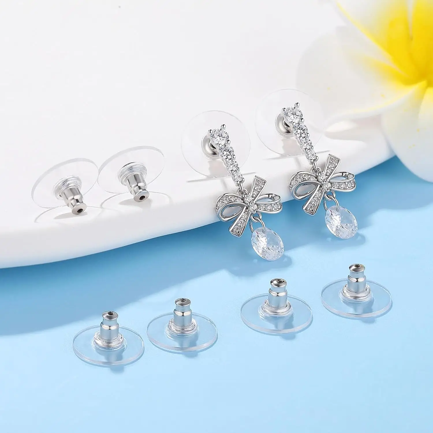 

Silver Earring Backs,Earring Backs Replacements for Droopy Ears/Studs/Heavy Earring,20pcs Earring Lifters Bullet Clutch (Silver)