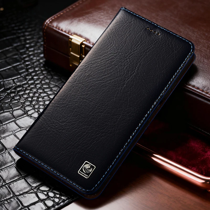 Luxury Genuine Leather Case for ZTE Nubia Z80 70 60 50 40 30 S Pro Ultra Water Ripple Texture Flip Magnetic Phone Case