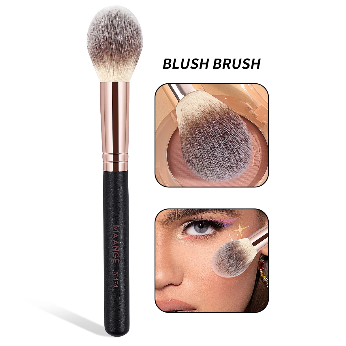 MAANGE ダブルヘッドファンデーションコンシーラーアイシャドウブラッシュメイクブラシ歌舞伎ミネラルプレミアムハンドルソフト密な髪ギフト用