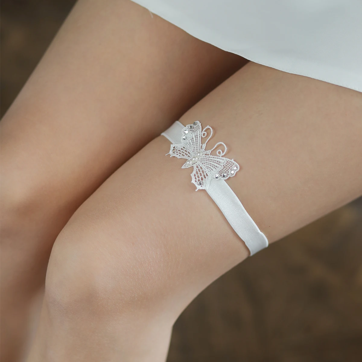 LR023 Exquisite Wedding Bridal Leg Ring Pearl Crystal Beading High-Elastic Band Brides Bridesmaid Garter Women Handmade Gifts