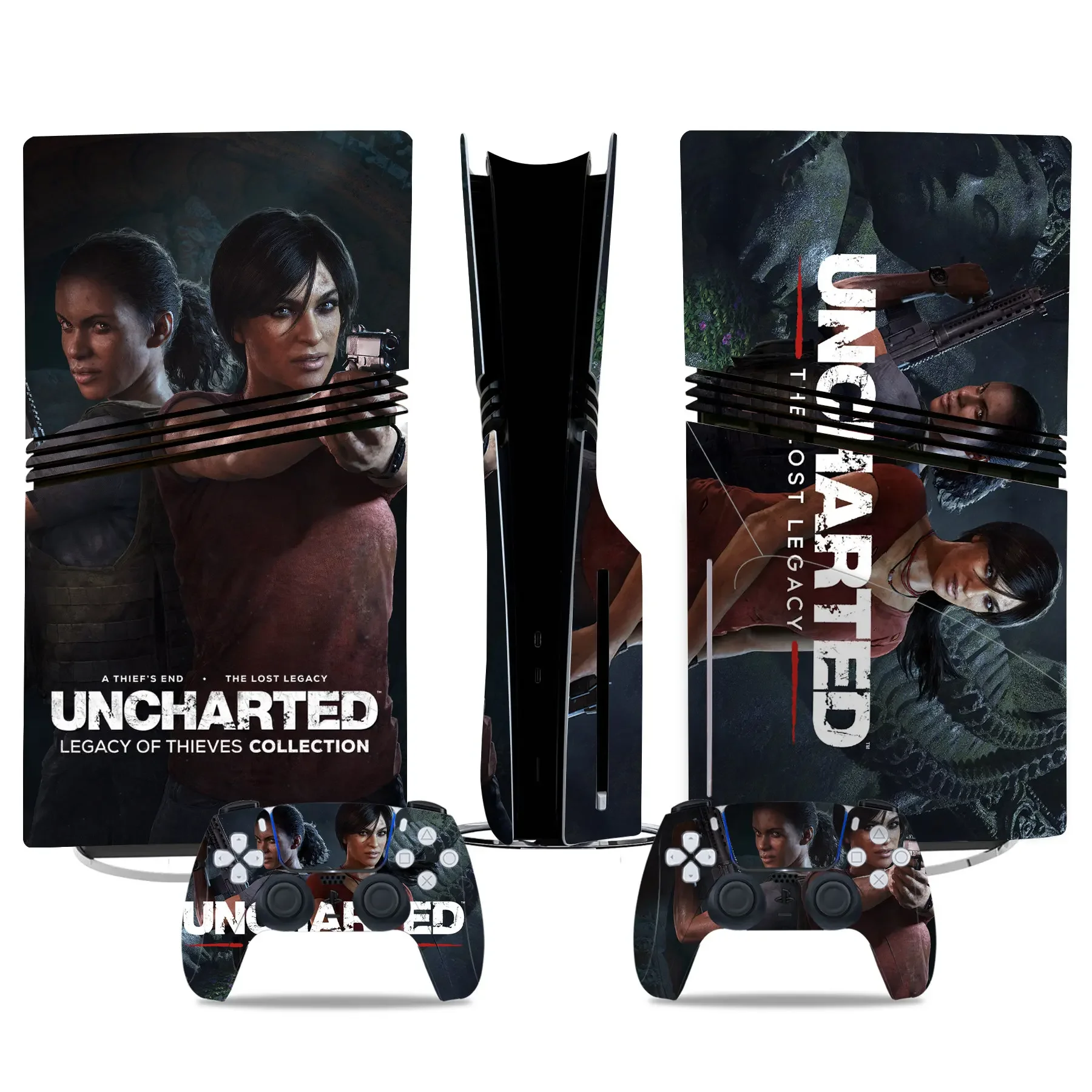 Uncharted game accessories GAME PS5 PRO disc Skin Sticker Decal Cover for ps5 Pro disc Console and 2 Controllers