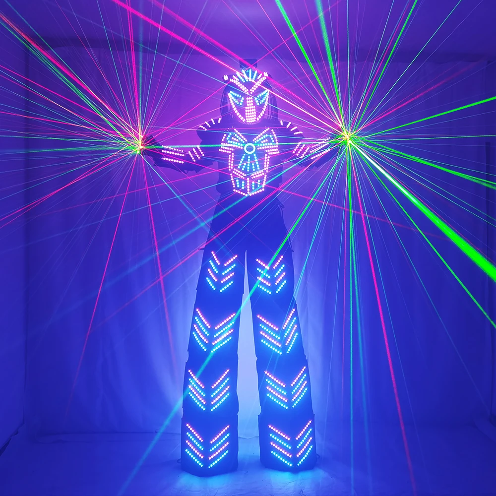 Imagem -02 - Robô Led Light Stilts Walker Suit Roupas para Eventos Traje de Robô Traje de Robô