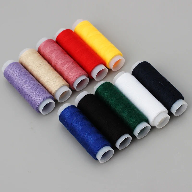 8/10 colori Set di rotoli di filo per cucire macchina in poliestere cucitura a mano filo da ricamo bobina per cucire a croce accessori per cucire a