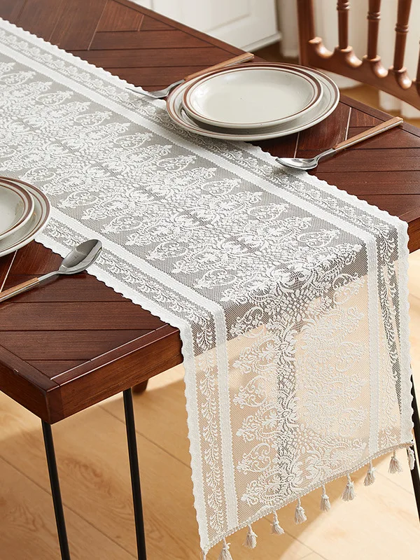 

Ретро-скатерть-флаг, роскошная декоративная ткань, белая художественная накидка, коврик для кофейного столика, длинная скатерть, домашний текстиль