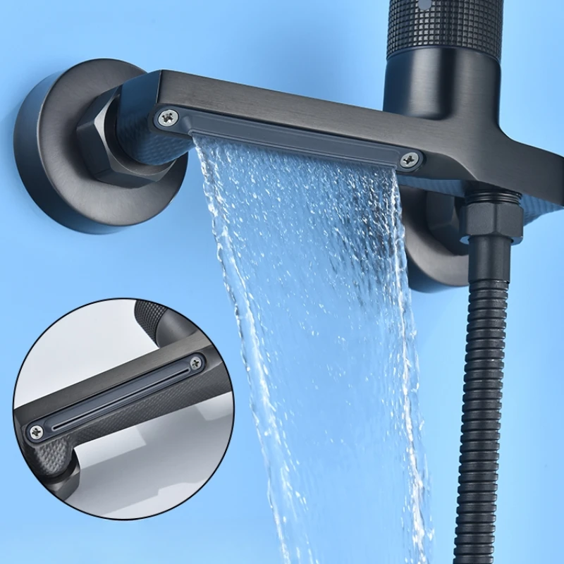 Shower shower set gun gray mixing valve bathroom booster nozzle faucet