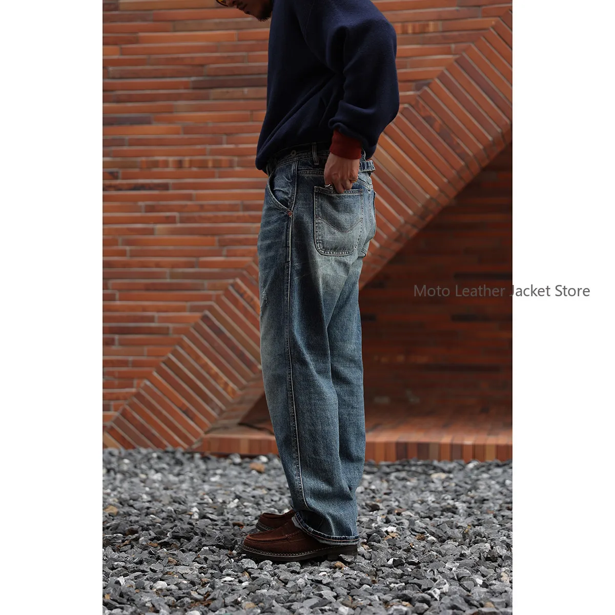Secondorder FW22 Vintage Washed Denim Trousers Retro Washed Selvedge Denim Jeans Classic Casual Pants