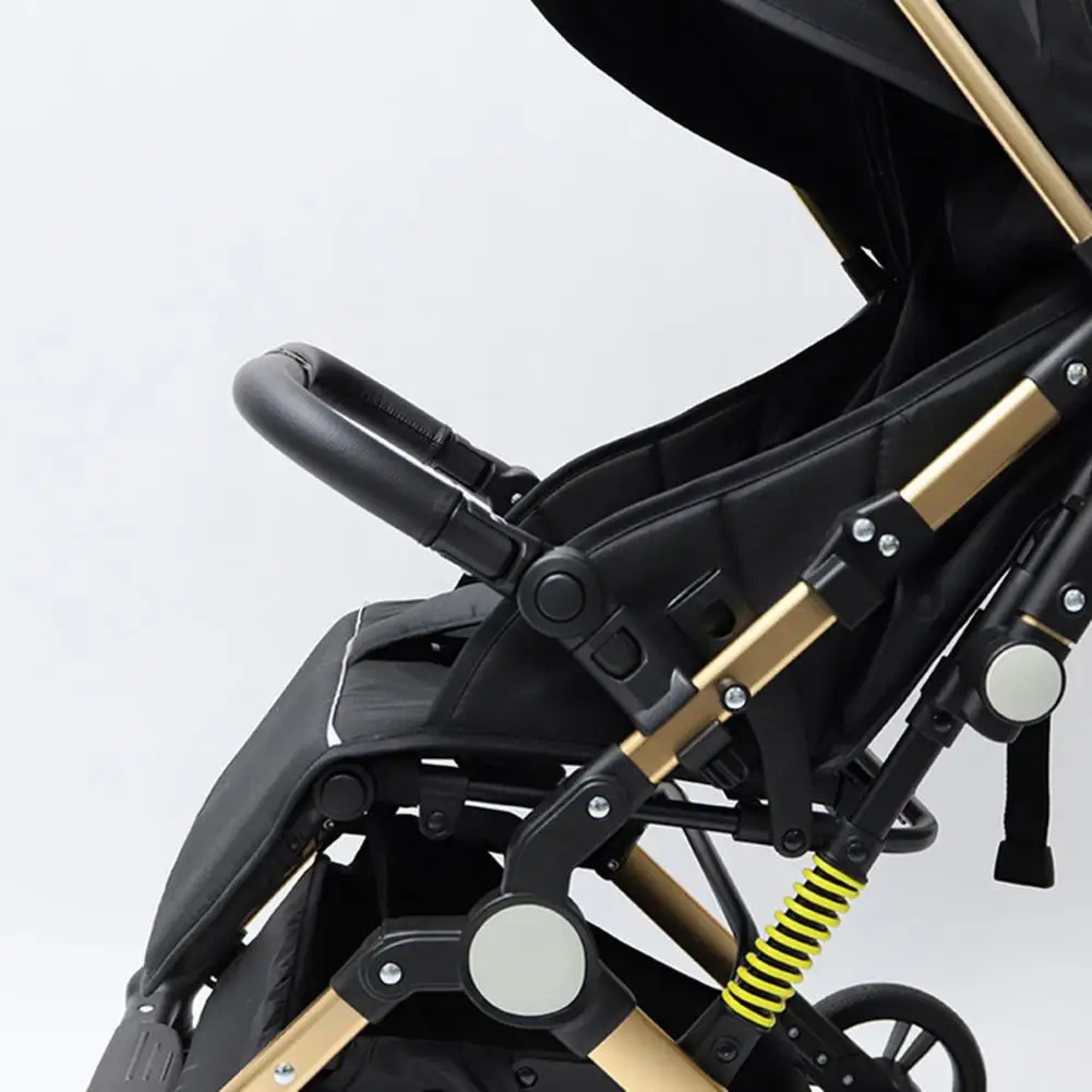 

Stroller Bumper Adjustable Angle Stroller Bumper Bar with Faux Leather Handle for Baby Carriages for Toddler
