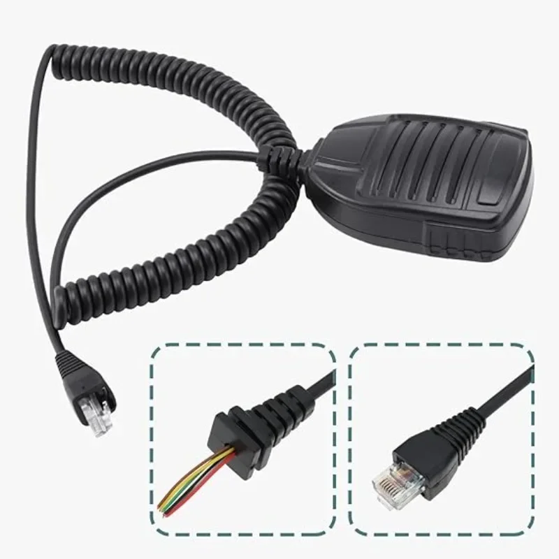 YAESU MH-67A8J Handheld PTT Mic Replacement RJ45 8-Pin Speaker Microphone Cable for VERTEX VX-2108 VX-2208 VX-2508 Car Radio