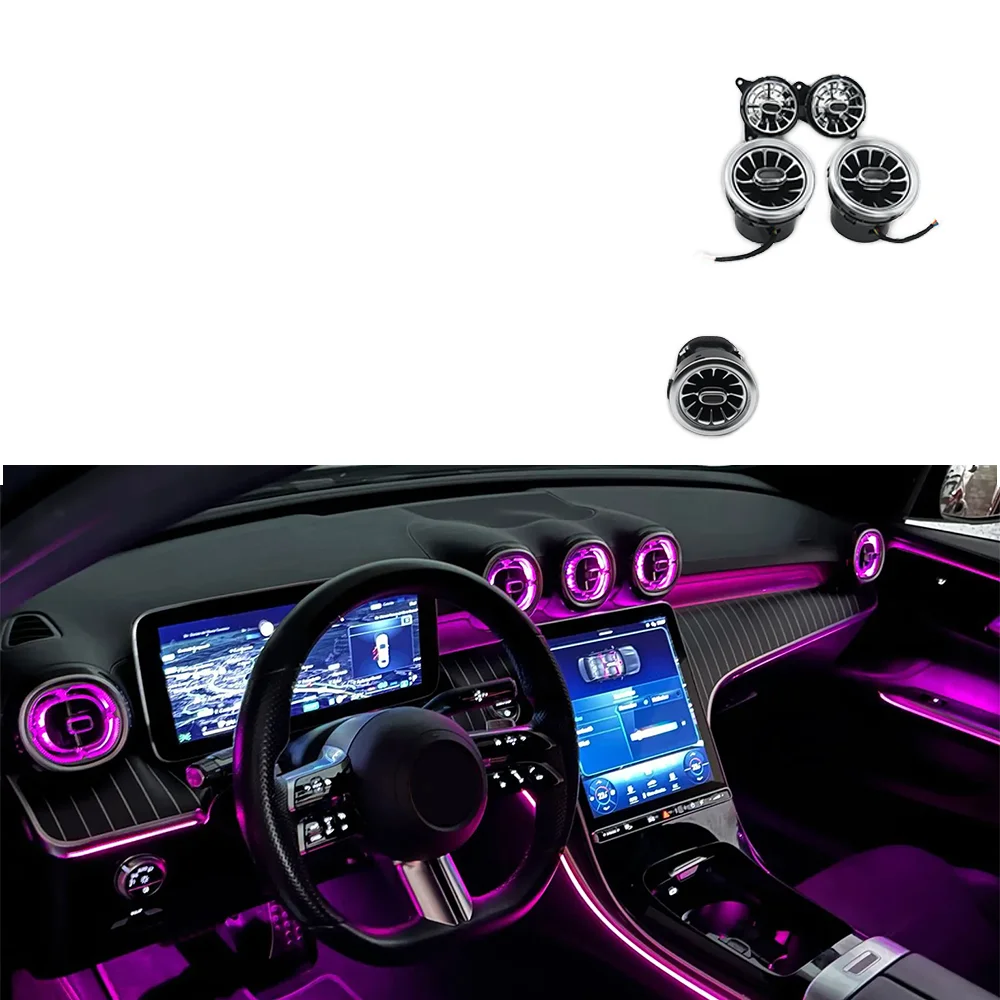 

A/C/E/S Class Turbine Air Vent Ambient Light 3/7/12/64 Colors For Mercedes-Benz W205/W213/W222/W176 6V Voltage