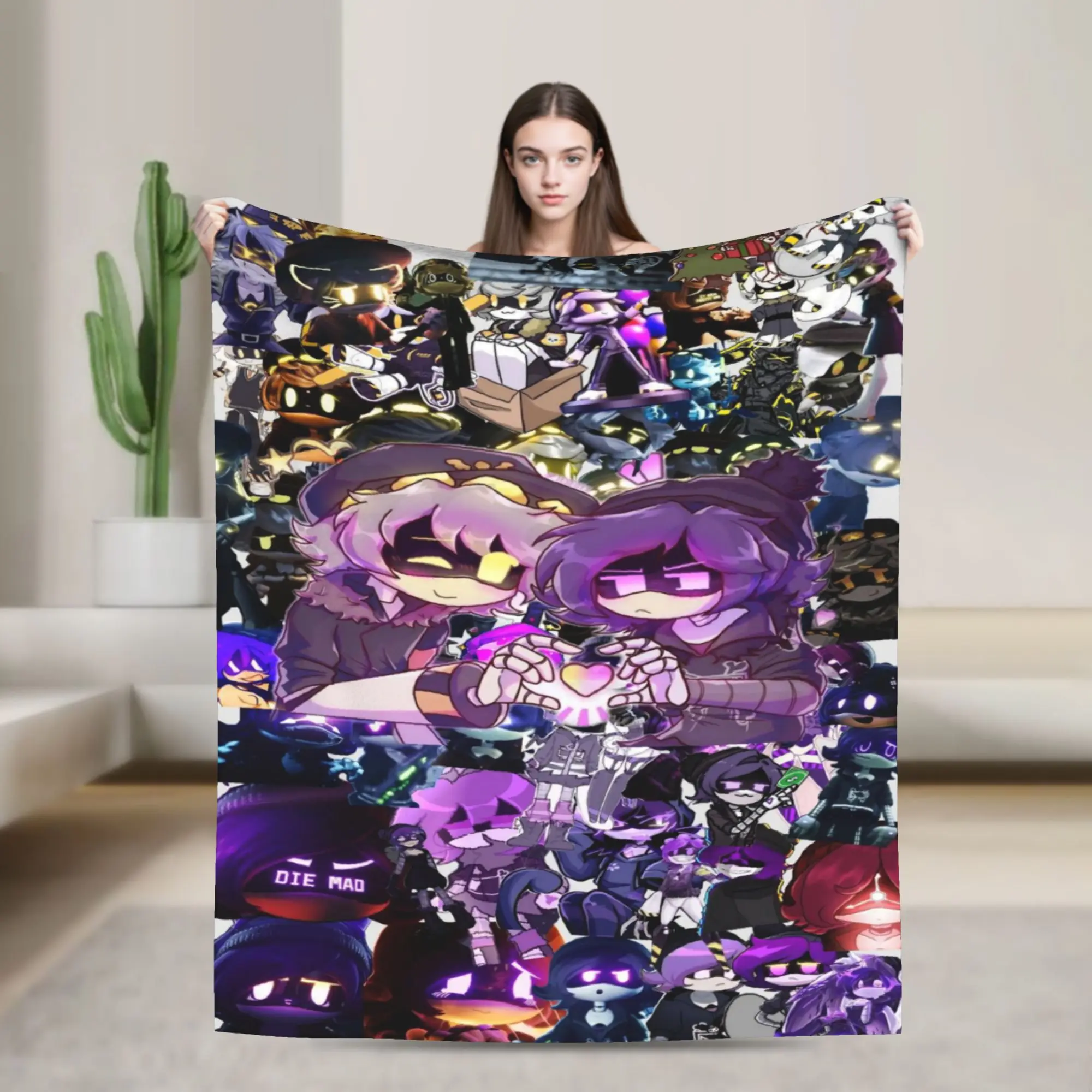 Uzi Murder Drones  Blanket Warm Cozy Fluffy  Throw Blankets for Sofa 50x60 Inch Multiple Sizes Bedspreads