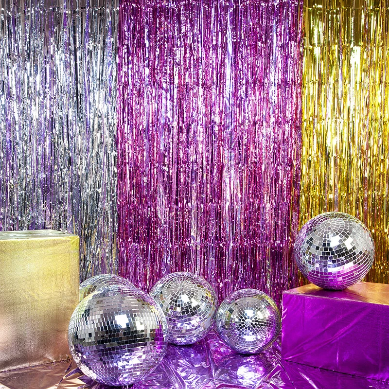 

2m Glitter Tassel Curtains Wedding Birthday Bachelorette Baby Shower Anniversary Party Background Decoration Supplies