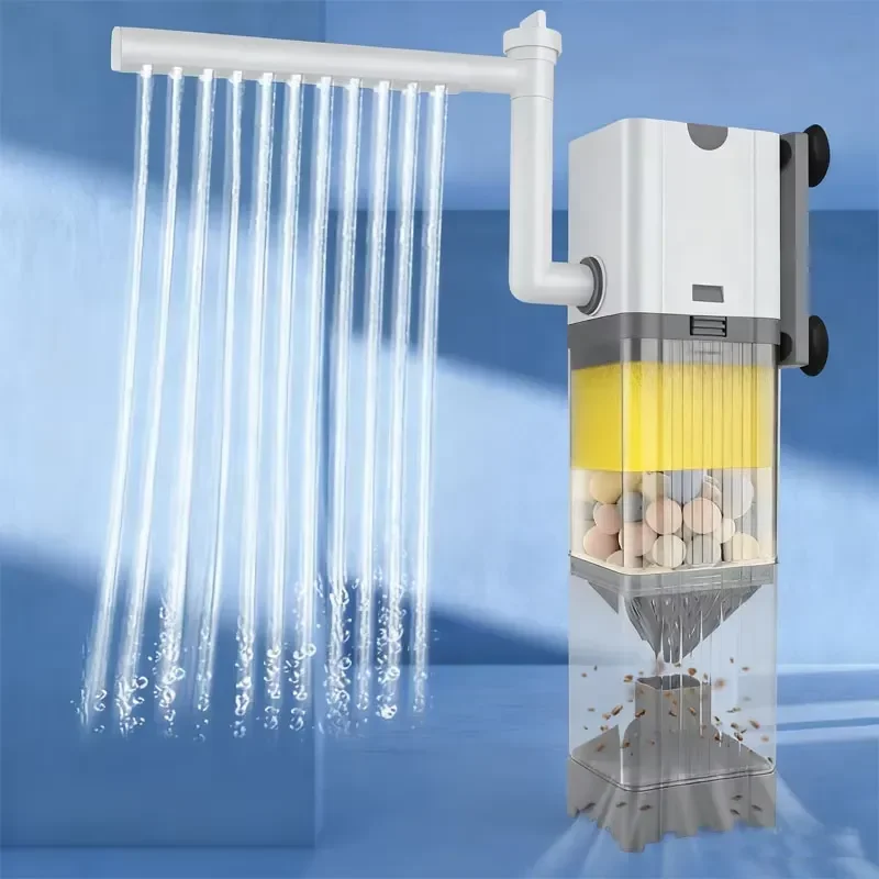 Aquarium Internal Filter with Water Pump for Fish Tank Circulation and Oxygenation Quiet Submersible Purifier for Small to