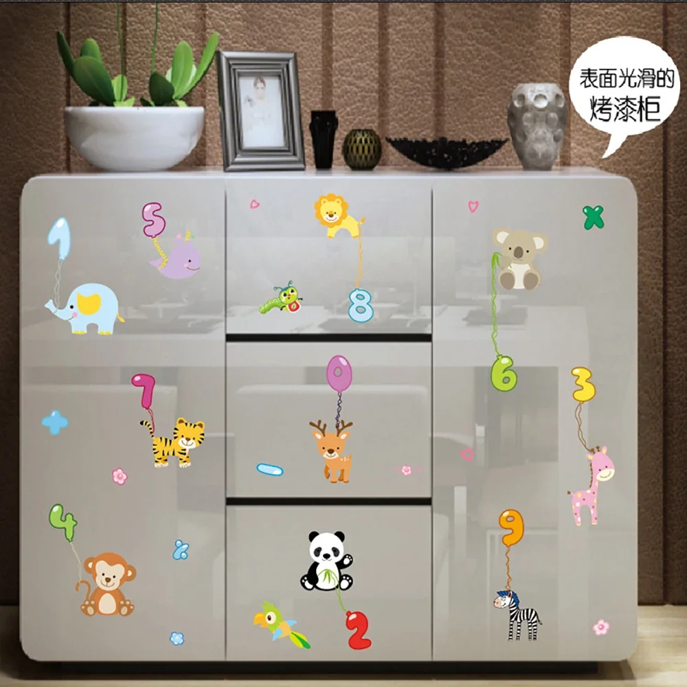 Animal Digital Double-Sided Adhesive Free Waterproof Stickers Glass Tile Stickers Electrostatic Stickers Stimulate Children's Le