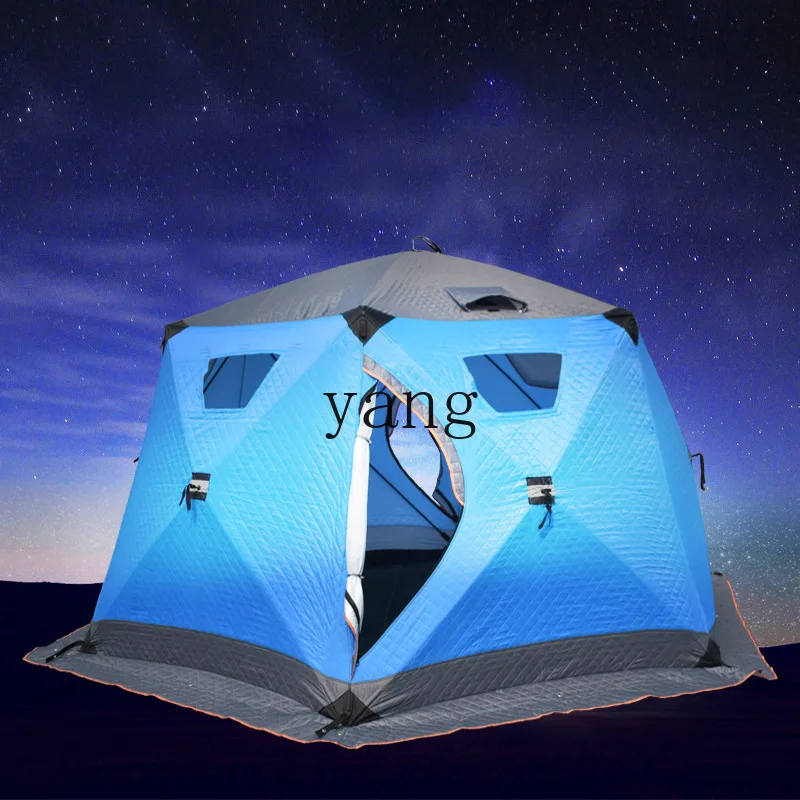 LH six-sided winter fishing tent, outdoor thickened warm camping large space cold protection