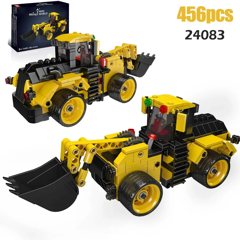 

MOC Engineering Series Wheel Loader 24083 Building Blocks Road Roller 24084 Assembly Model Educational Small Bricks Toys Gifts
